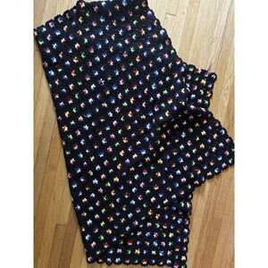 Vintage Afghan Granny‎ Blanket Colorful Flower Blanket 60"x 46"